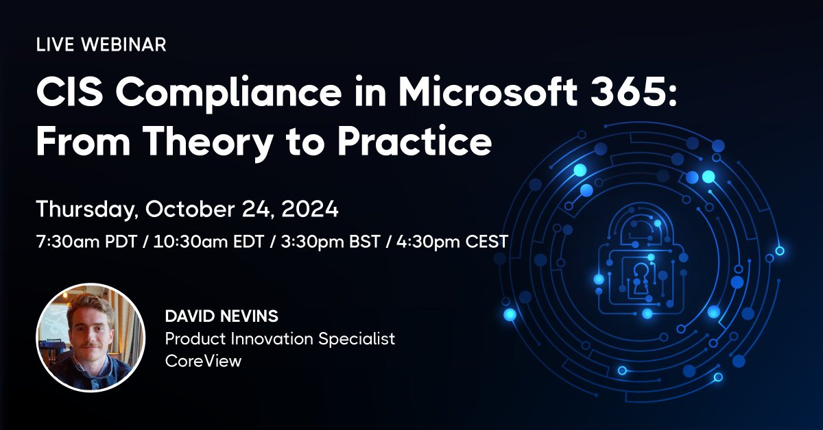 CoreViewHQ's tweet image. Join us TOMORROW to learn from CIS and Microsoft experts how to automate and scale CIS benchmarks in Microsoft 365—without introducing new vulnerabilities. 
 
LAST CHANCE! Register here 👉  okt.to/bT2psH 
 
#CISCompliance #CIS #Microsoft