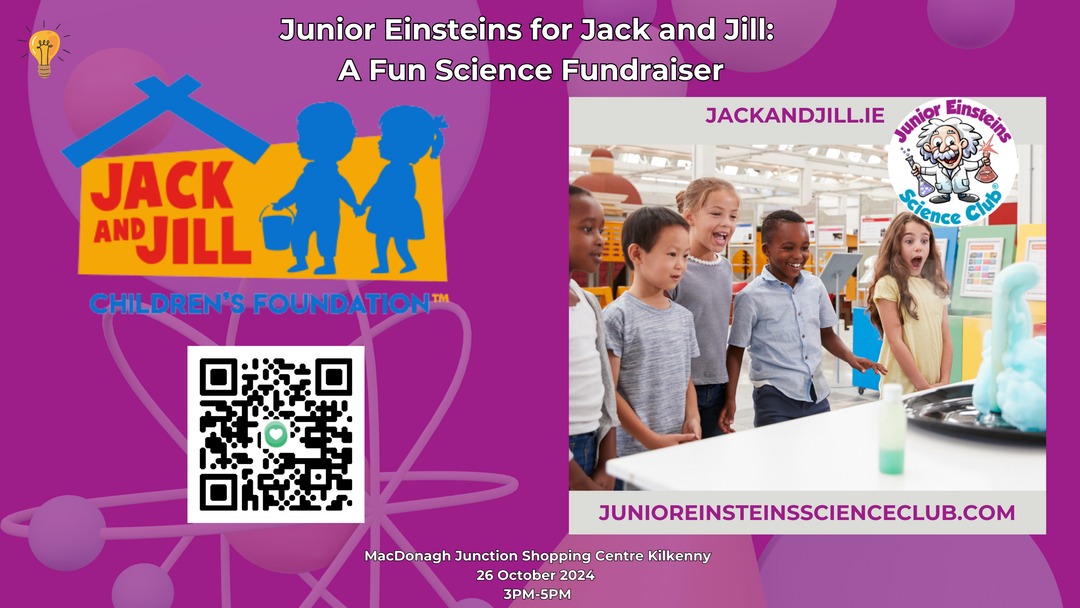 junioreinstcwkk's tweet image. 🎉 Join Us for a Fun Science Fundraiser! 🎉

We are excited to announce Junior Einsteins for Jack and Jill: A Fun Science Fundraiser 

#ScienceForACause #JackAndJillFoundation #JuniorEinsteins #STEMFun #FundraiserEvent #Kilkenny