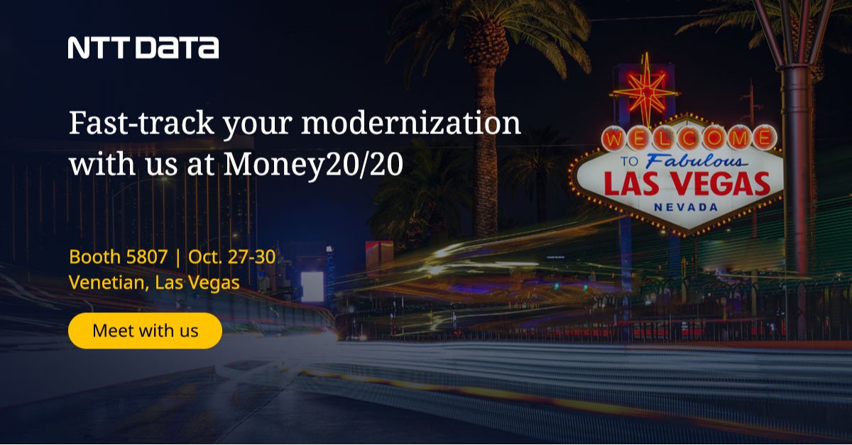 ๐X-factor โ๏ธ (@xavier_emery) on Twitter photo Join NTT DATA at <a href="/money2020/">Money20/20</a>. Explore the latest in financial innovation and connect with industry leaders. #Money2020USA! bit.ly/3AEG00U Join NTT DATA at <a href="/money2020/">Money20/20</a>. Explore the latest in financial innovation and connect with industry leaders. #Money2020USA! bit.ly/3AEG00U