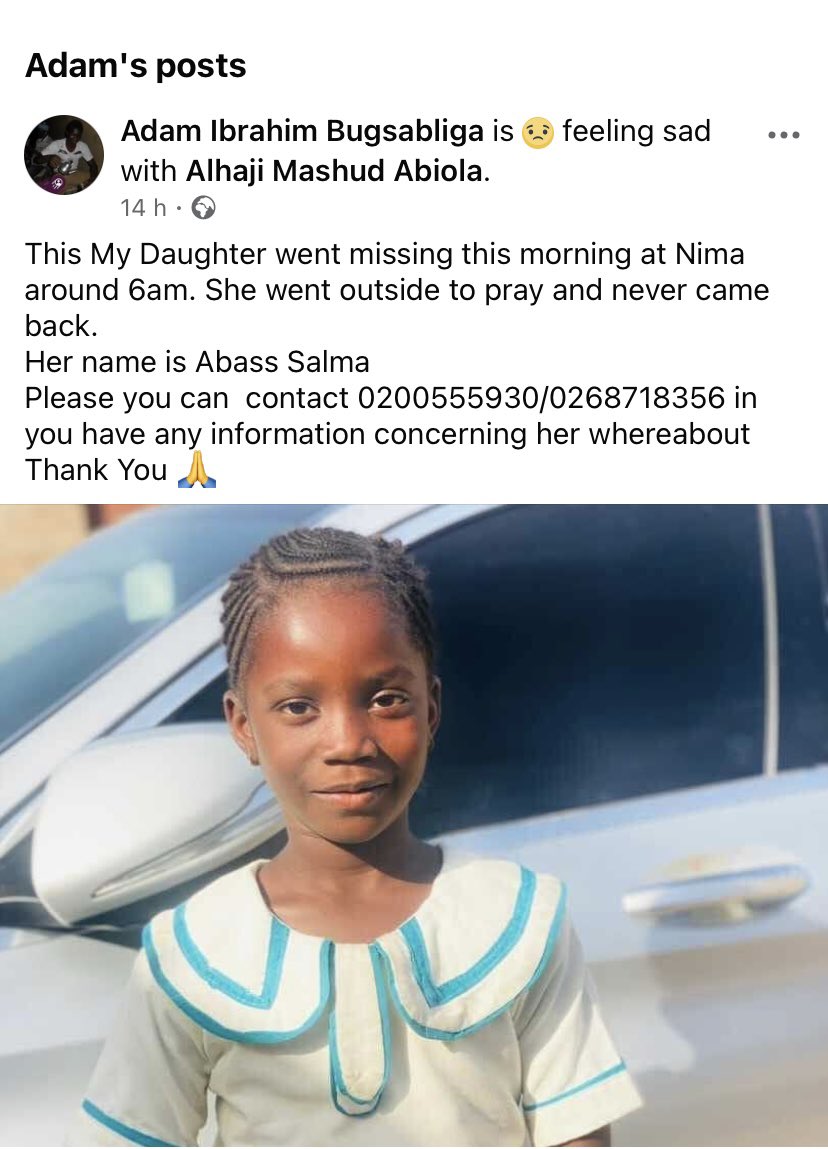 Let’s all help to locate the whereabout of little Salma🙏 #NSMQQuarters