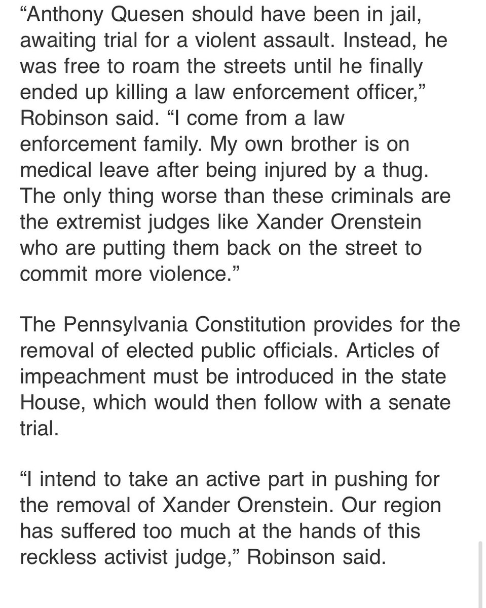 State Sen. Devlin Robinson announced that he will ask House members to introduce articles of impeachment to remove Magisterial District Judge Xander Orenstein