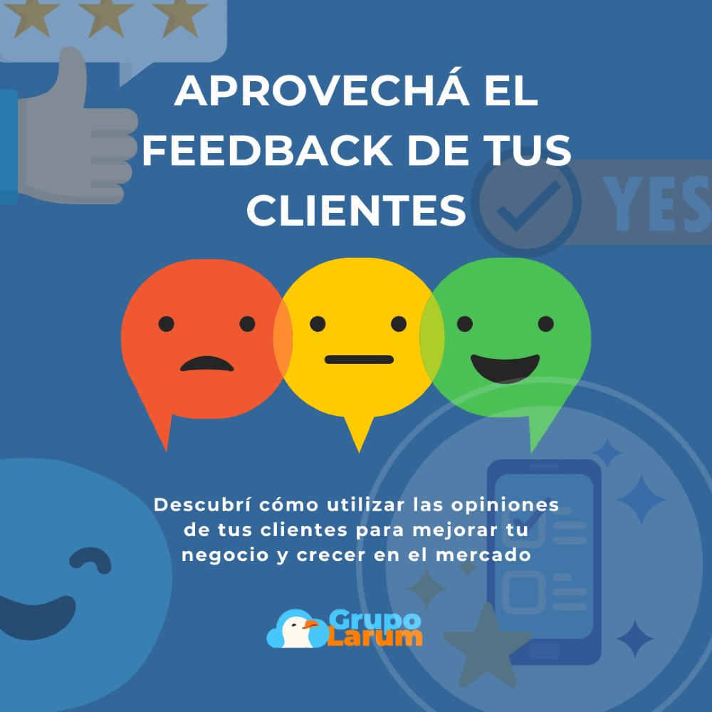 🌐 ¿Sabías que el feedback de tus clientes también puede mejorar la presencia digital de tu negocio? 🔍 En <a href="/GrupoLarum/">Grupo Larum</a> te mostramos cómo aprovechar las opiniones para optimizar tus servicios y crecer de manera efectiva. 🚀

¡Leelo acá! 👉 grupolarum.com/la-importancia…

#emprendedores
