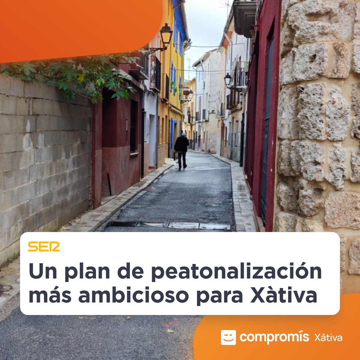 A Compromís Xàtiva ens preocupa la recent aprovació del pla de peatonalització per part del govern municipal

Fem una crida al govern municipal perquè revise el pla de peatonalització i amplie l’àmbit d’actuació a aquests carrers adaptant-se a tots els seus habitants