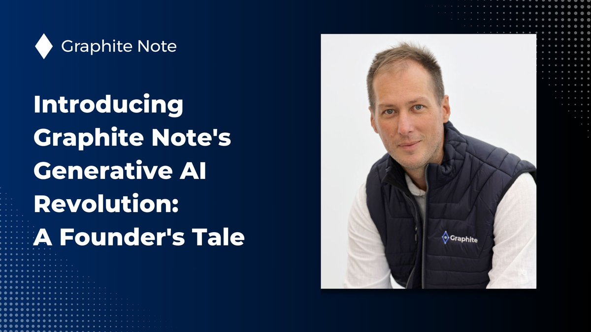 GraphiteNote's tweet image. 🚀 Pioneering the future of business analytic with generative AI - Read full blog on Medium:
"It’s personal for me. Seeing the first iterations of generative AI at work within Graphite Note was a revelation..." link.medium.com/HZ19VDeGVNb