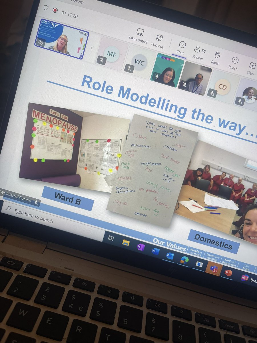 Julessw's tweet photo. Another fab @WWLNHS Leaders Forum. Learning all about the GIRFT programme and then onto the super important subject of how we support staff through peri-menopause and menopause - please reach out to @Steps4Wellness if you need extra support PS 📢 Don’t forget the Staff Survey 🤩 https://t.co/aahslFwO4E