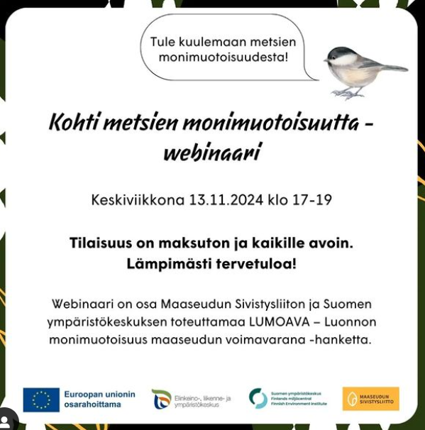 Webinaarissa tarkastelemme Suomessa viljeltävien puulajien historiaa, nykytilaa ja tulevaisuutta sekä mietimme, kuinka kestäviä nykyiset metsämme ovat muuttuvassa ilmastossa ja ympäristössä.

Ilmoittaudu: forms.office.com/e/bHFRdBVgvz 

Lisätietoja: msl.fi/tapahtuma/koht…