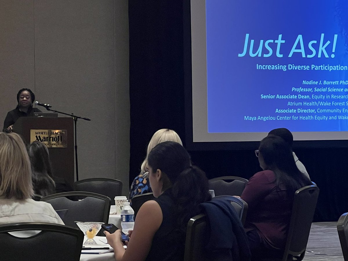 Heidi Klepin (@hklepinmd) on Twitter photo Our own #NadineBarrett kicks off Day 3 of a terrific <a href="/WakeCancer/">Wake Forest Baptist - Comprehensive Cancer Center</a> NCORP Research Base meeting with #JustAsk training to increase diversity in trials. Our own #NadineBarrett kicks off Day 3 of a terrific <a href="/WakeCancer/">Wake Forest Baptist - Comprehensive Cancer Center</a> NCORP Research Base meeting with #JustAsk training to increase diversity in trials.