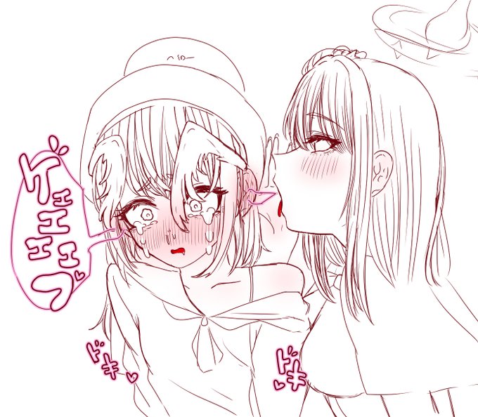 コハルの耳元でゲップするミカお願いします!#odaibako_akubannoumaguro  