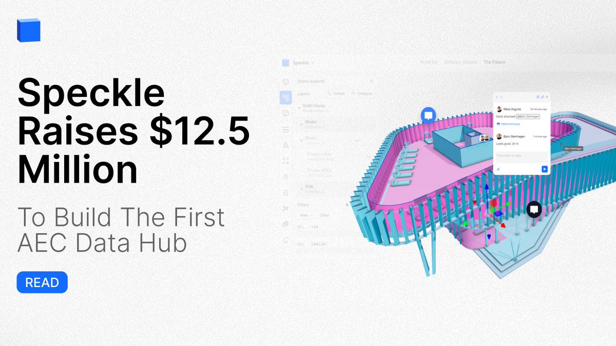 We have 12,500,000 reasons to believe in a better future for AEC!

👉 speckle.systems/blog/speckle-r…

Speckle raised $12.5M in Series A funding to empower #engineers, #architects, and #designers with open data, real-time collaboration, and automated workflows. We’re doing that by