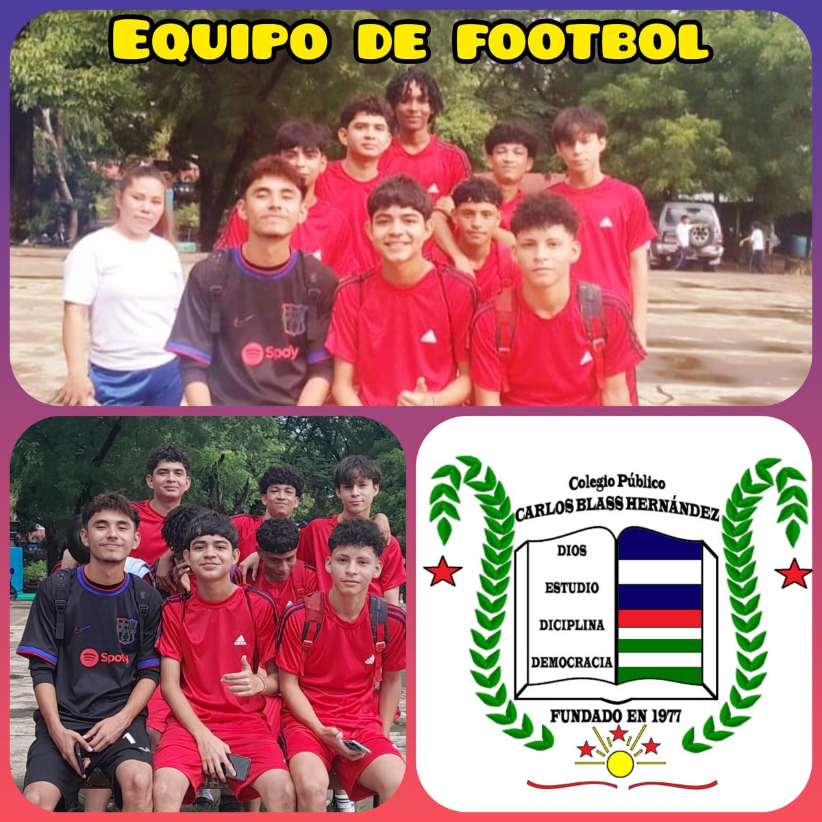 CBlassHernandez's tweet photo. Equipo de footbol del Colegio Carlos Blass Hernández 
@minednicaragua 
@minedmanagua https://t.co/VuIQRa31WH