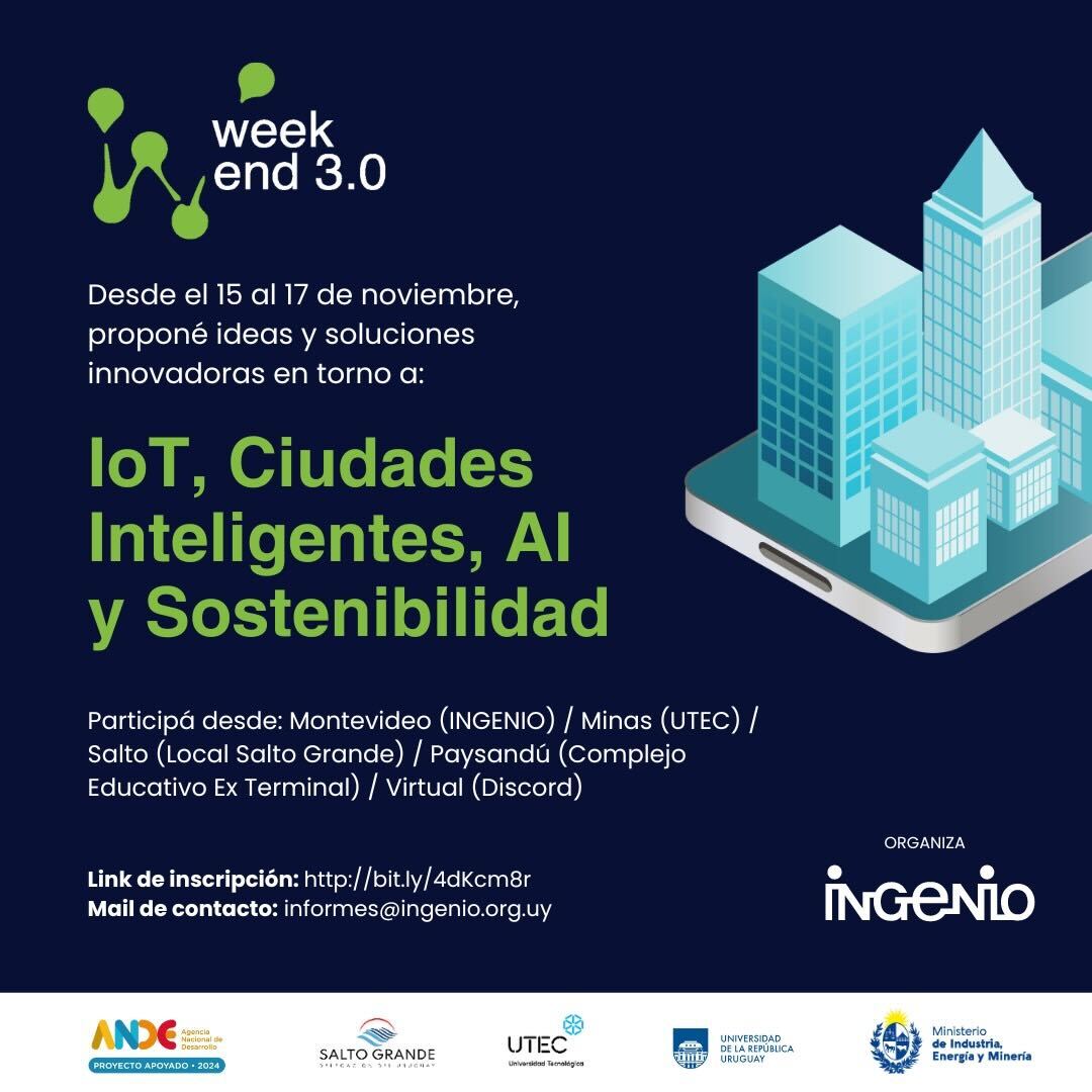 ¿Estás listo para crear soluciones de alto impacto y unirte a un ecosistema de innovación y creatividad?

📌 Objetivo promover la innovación en un entorno de inspiración y aprendizaje.
✍🏼 Inscripciones hasta el 31/10 en bit.ly/4dKcm8r
📃 Bases  bit.ly/3NklIwX