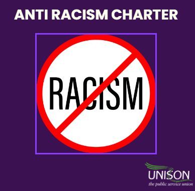 UNISON’s  ‘Anti-Racism Charter’  &amp; ‘Model Anti-Racism Policy’ has been used by our members to ensure equality and inclusion within the workplace. 

Challenging racism in the workplace means developing a work environment where everyone is championed. 
buff.ly/3XAhjMx