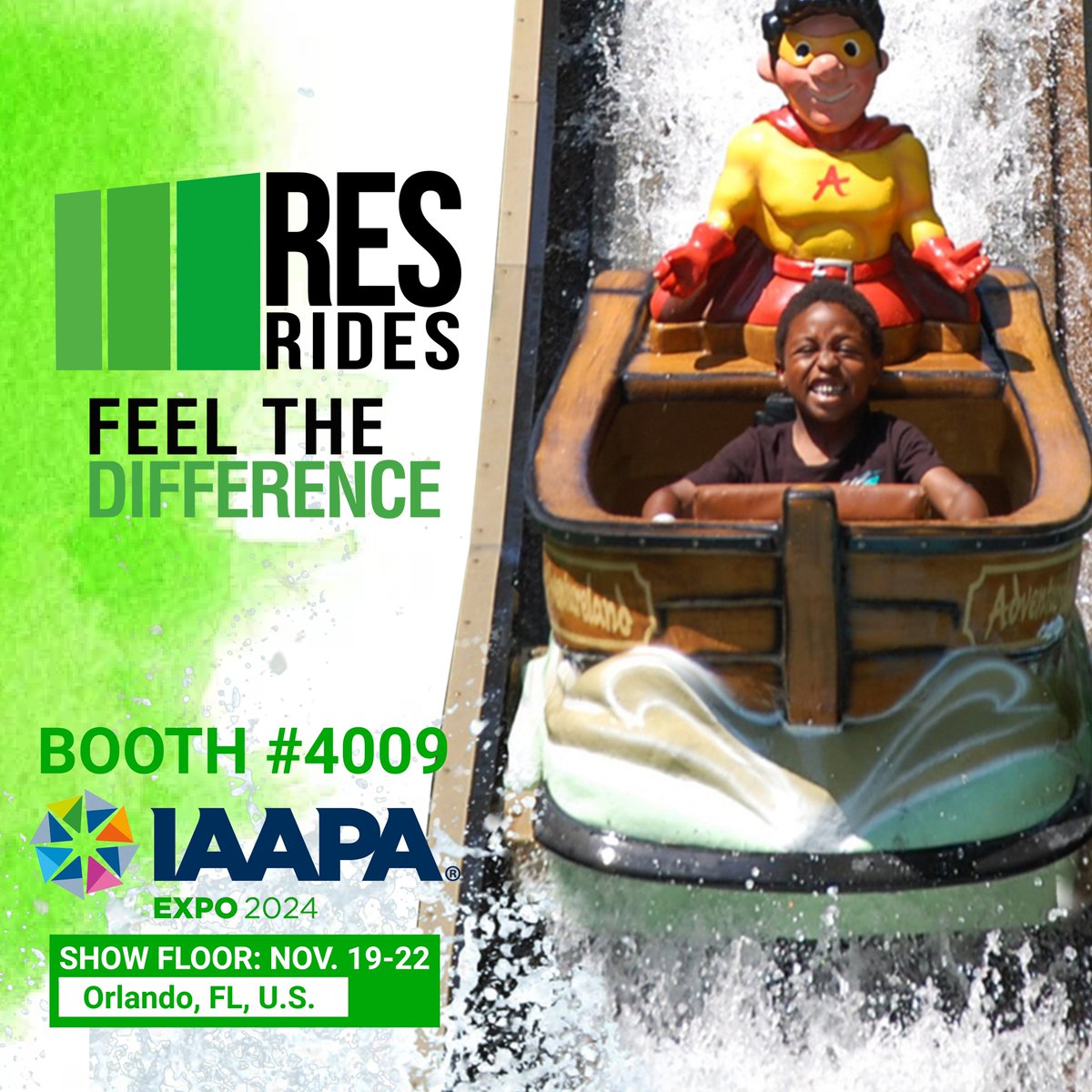 ARE YOU READY?

🤩The countdown to IAAPA EXPO Orlando is on!🤩

Don’t miss out on RES RIDES’ BIG NEWS! Every Expo we introduce a new ride to the market, and you won’t want to miss out!

At RES RIDES, you truly FEEL THE DIFFERENCE!

res.swiss