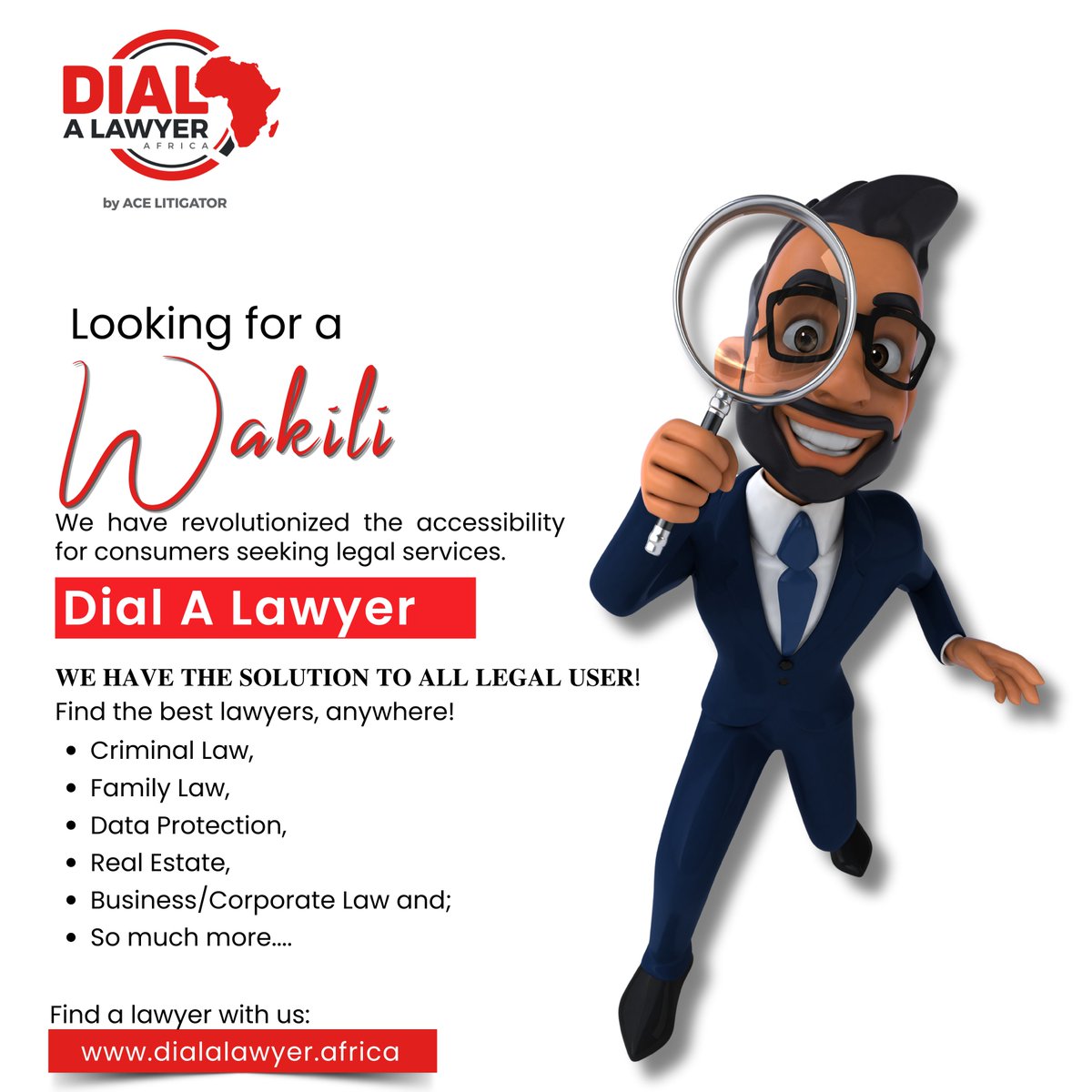 AceLitigator's tweet photo. Having reliable legal support at your fingertips is invaluable. Dial a Lawyer Africa By Ace Litigator ensures access to verified and trusted professionals across various legal fields. 
It's a game-changer for anyone in need of expert legal guidance!
https://t.co/lJdlNrgRD4 https://t.co/8jnDbskZvx