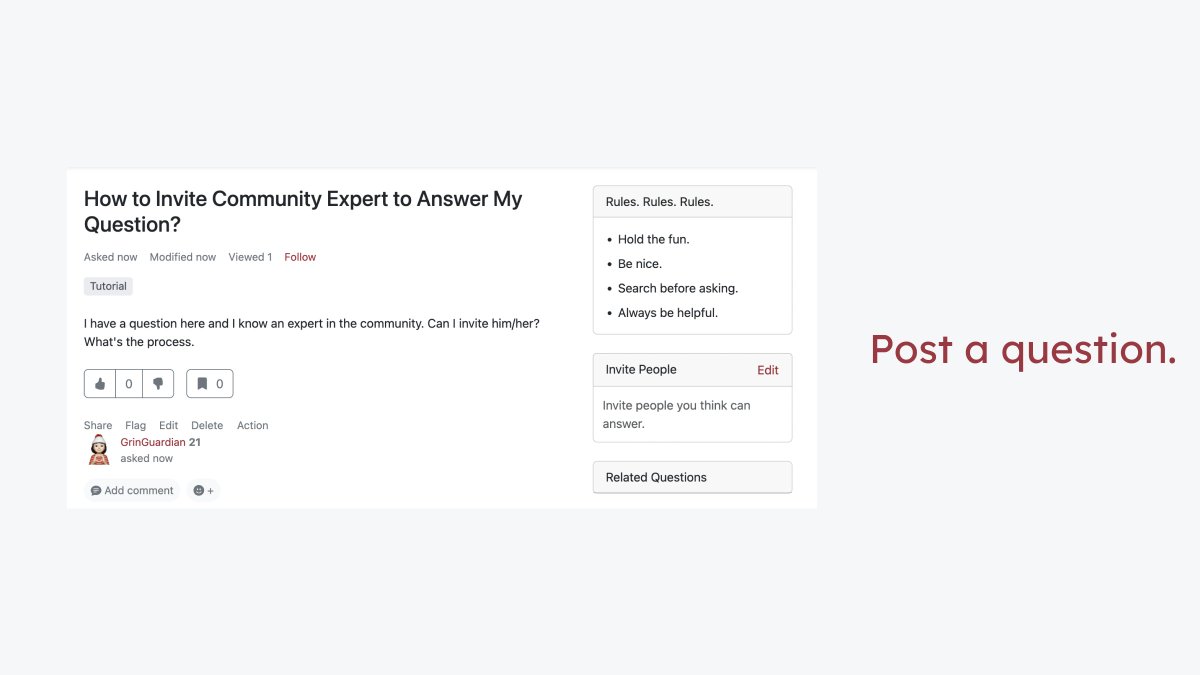AnswerDev's tweet image. In #ApacheAnswer, we believe the power of community.
Ask a question, and invite an expert to join the conversation in just 2 steps.
☝️ Post it.
✌️ Invite one.
Check today's tutorial and send your invitation now.
#CommunityPower #CommunityEngagement #KnowledgeIsPower