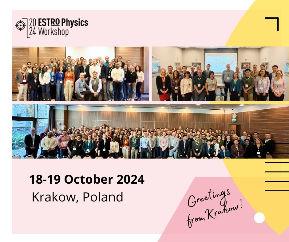 🎉 That's a Wrap for ESTRO Physics Workshop 2024! 
We were thrilled to host 161 participants in Krakow, uniting the Medical Physics community.
Big thanks to our participants, faculty &amp; Industry Partners #IBA #Varian #PTWDosimetry.

See you next year! 🗓️

#ESTROPHYS24  #radonc