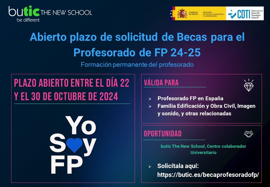 🎓 ¡Formación exclusiva para profesorado de #FP en #Edificación y #ObraCivil! 

Másteres como: 
🔹 #BIM Manager 
🔹 #VisualizaciónArquitectónica 
🔹 #ProducciónAudiovisual

Mejora tus habilidades con #SomosFP 🚀 

¡Aprovecha esta oportunidad! 💼 bit.ly/4dWxetg