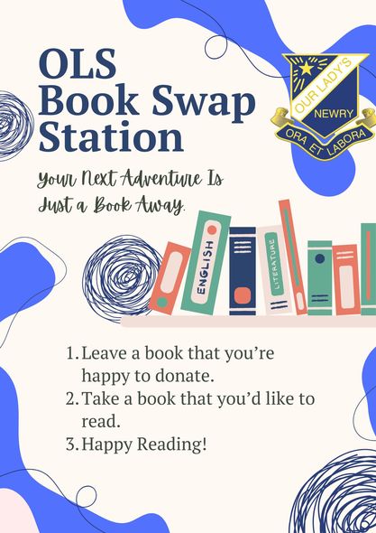 OLSNewry's tweet photo. The English Dept launched the OLS Book Swap Station  to mark Book Week NI. This is open to all of our girls. We are going to keep it running all year round. Thanks to staff who have donated books to get us started. Happy Book Week from the English Dept. @LibrariesNI https://t.co/Pte89c1qA3