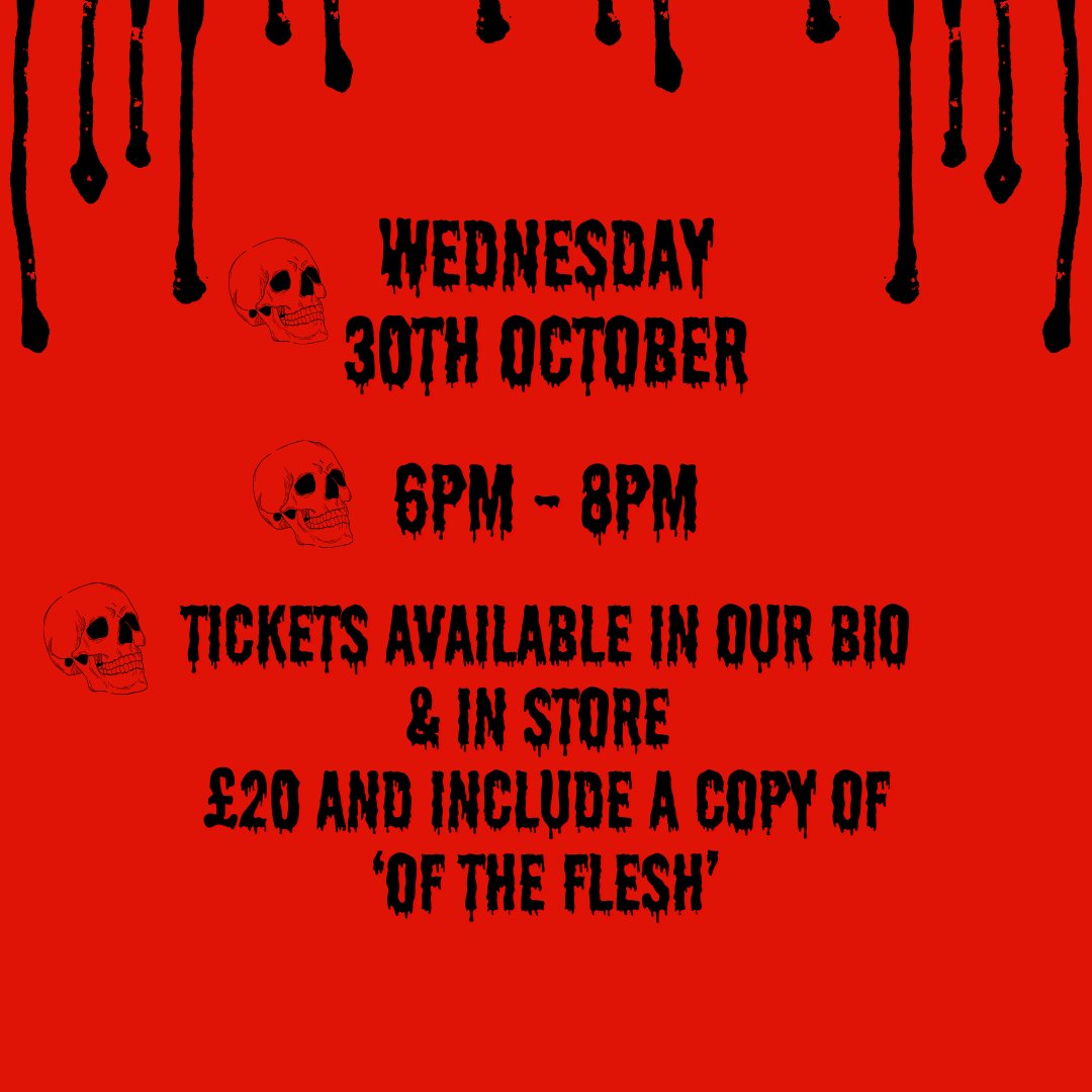 StHBookStop's tweet photo. ONE WEEK TO GO!🎃
Tickets are still available for our spooky signing with @LewisHancox at the link below or in store! Swipe for details👉
https://t.co/APu7drnCXh
#indiebookshop #lewishancox #oftheflesh #independentbookshop #authorsigning #whatsoninsthelens https://t.co/W7Lci0RfN8