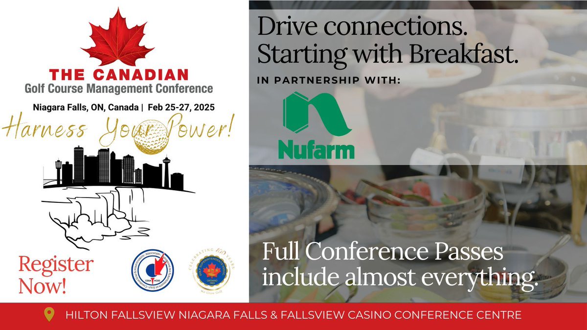 Fuel up for a day filled with education and connection - join us for a delicious breakfast at the conference, sponsored by <a href="/NufarmTurfCAN/">NufarmTurfCanada</a>! #OGSA #CGSA #TodayInOntario <a href="/GolfSupers/">CGSA</a> buff.ly/4elXvBF