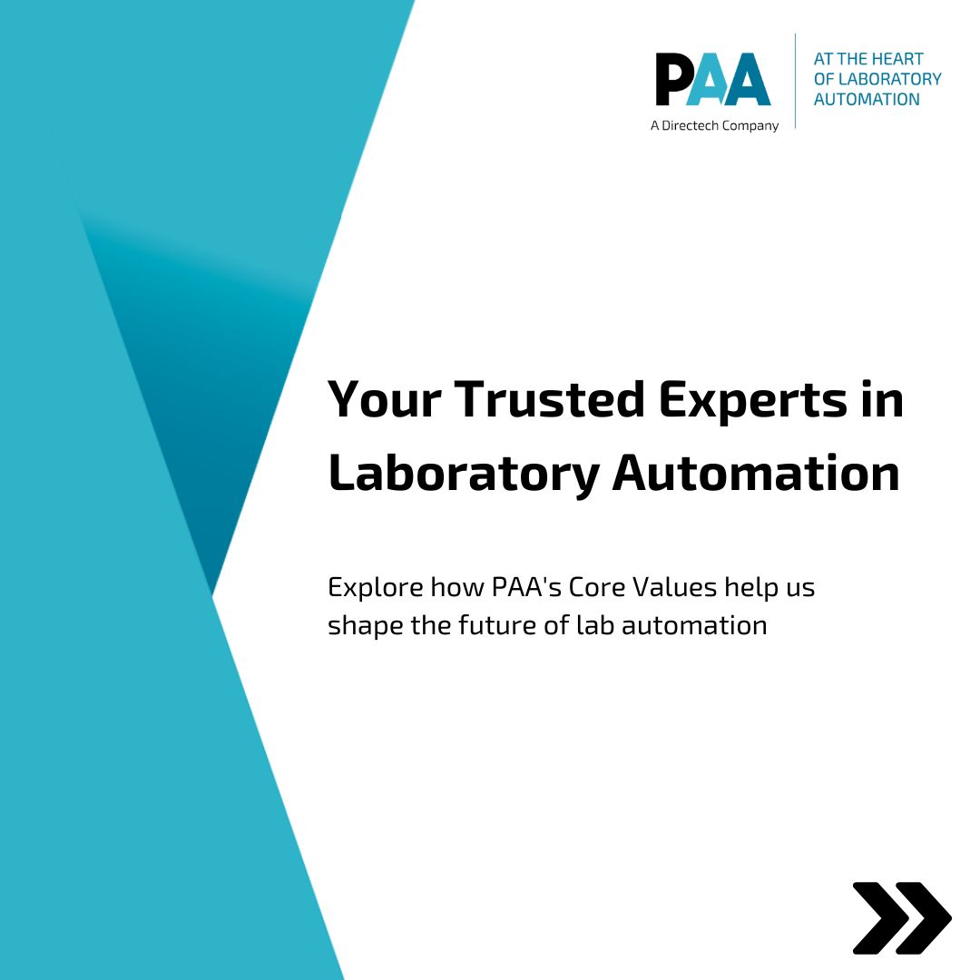 paautomation's tweet image. At  PAA our core values drive everything we do—✨ Excellence, 🚀 Innovation, and 🔒 Integrity. These principles fuel our mission to deliver advanced automation solutions that empower laboratories worldwide. 

Discover what sets us apart! 
paa-automation.com