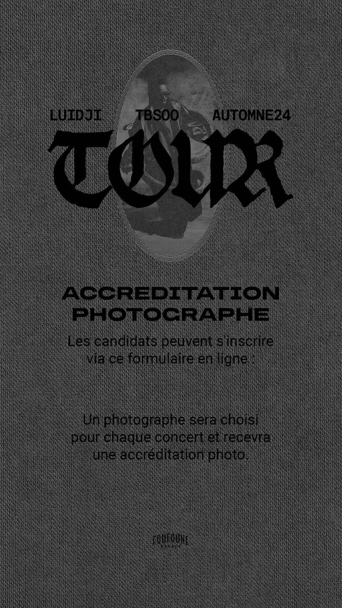 On sélectionne un ou deux photographes par ville pour chaque Zénith pour le dernier Tristesse Business Tour de Luidji ! 📸

Ça se passe ici : 

➡️ form.typeform.com/to/V4V7QwrY
