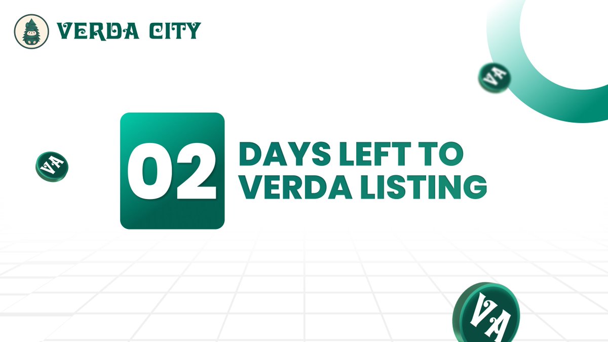 𝐇𝐞𝐲 𝐕𝐞𝐫𝐝𝐚 𝐂𝐢𝐭𝐢𝐳𝐞𝐧, 𝐡𝐨𝐰’𝐬 𝐢𝐭 𝐠𝐨𝐢𝐧𝐠?

Time's ticking—less than 48 hours until Verda is listed on BingX! 🤑

We want to make sure everything’s crystal clear—there’s still time to earn $VERDA until the TGE! Here are the key dates:

●  𝐓𝐫𝐚𝐝𝐢𝐧𝐠