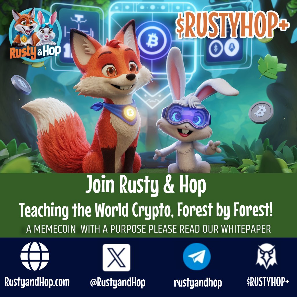 RustyandHop's tweet photo. 🦊 A fox who's curious about crypto 🐰 A rabbit who knows the tech
Together, they're revolutionizing crypto education!
$RUSTYHOP+: Where learning meets fun 🌳
Get in early we launched on pumpfun let's send them to Raydium now!
https://t.co/kFBgkwWyud https://t.co/qIGvQjUfDR
