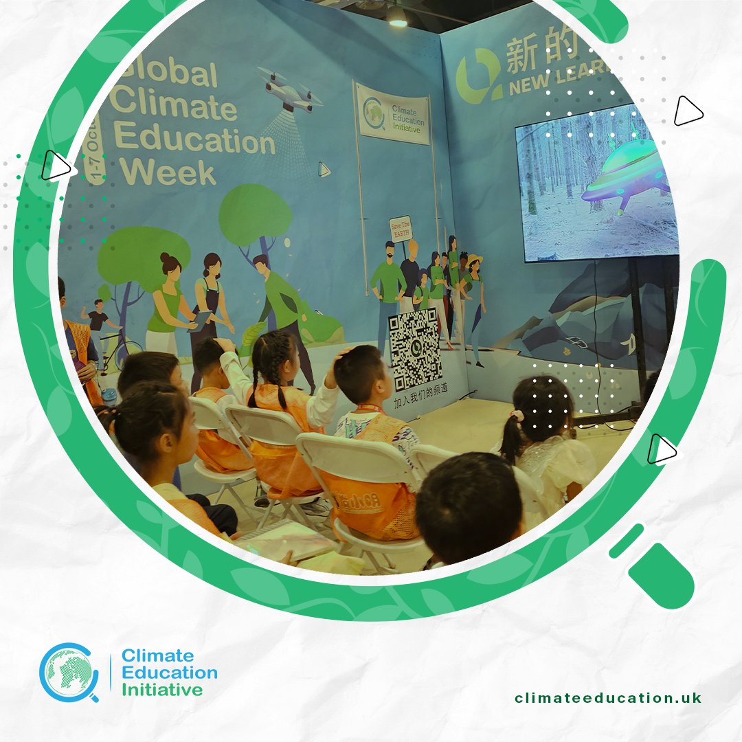 ClimateEduUK's tweet photo. At Global #ClimateEducationWeek, the short film "Eilo and Lio," presented in both English and Chinese, captivated audiences by exploring environmental issues through an exciting journey that highlights the planet's profound changes. 
#ClimateEducation #ClimateAction https://t.co/A34UNPNWXz