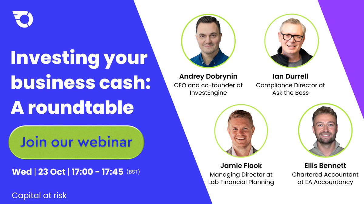 [𝘊𝘢𝘱𝘪𝘵𝘢𝘭 𝘢𝘵 𝘳𝘪𝘴𝘬] 🚨 Our webinar is today at 5 PM (GMT)! 🚨

Join us for expert advice on growing your business' cash through smart investing. We'll cover:

🔍 Pros &amp; cons of investing
📊 How to start
📈 Tax tips

📍 Zoom – Register: lnkd.in/eU_BimzN