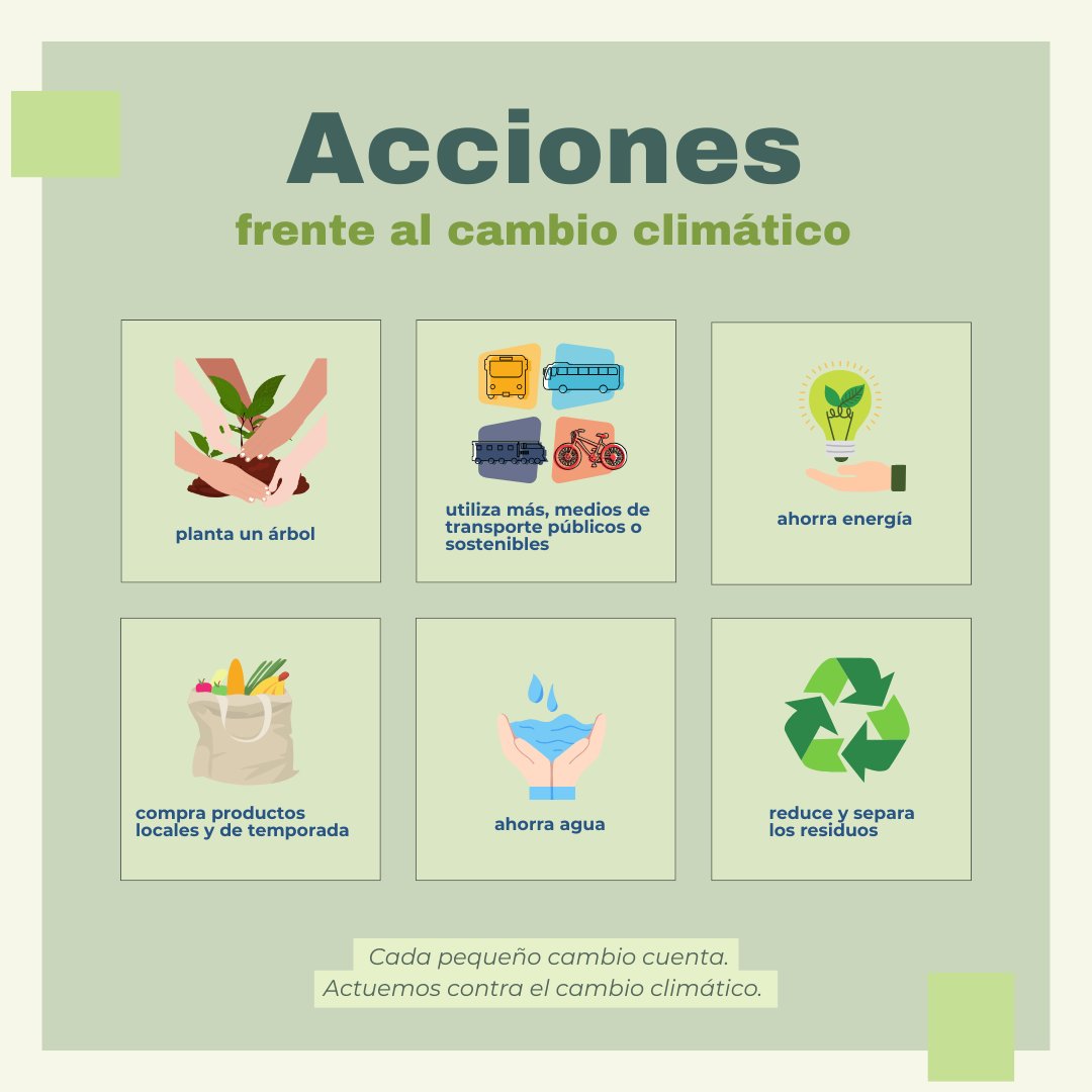 Hoy, por el #DíaInternacionalcontraelCambioClimático, queremos recordar las graves consecuencias que provoca y destacar las acciones que todos podemos hacer para combatirlo. Cada esfuerzo cuenta. 💪💚