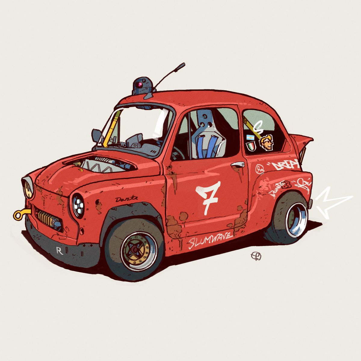 Fiat 600 🇮🇹
''Fitito 🇦🇷''

#Automotive #retro #cyberpunk