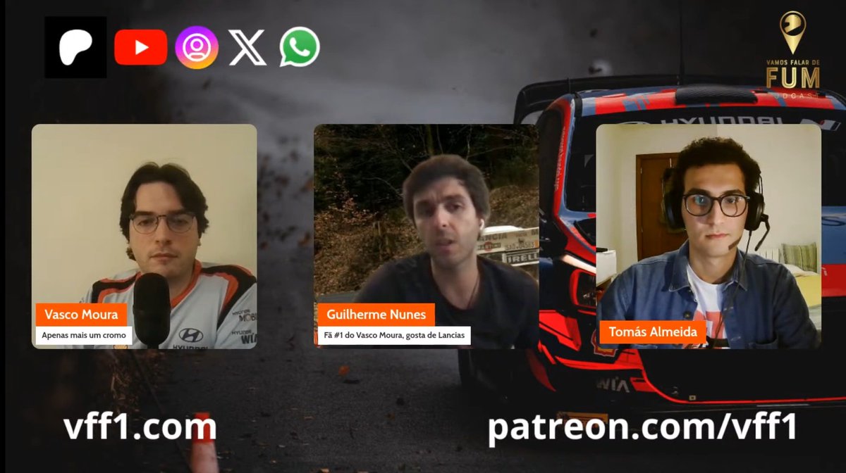 VamosFalardeFum's tweet photo. Já disponível!
VFF1 WRC: Campeonato da má gestão 
Discussão sobre a atualidade do #WRC, com foco na luta pelos títulos, a possibilidade de se retirar os sistemas híbridos e o plano de reforma do Dani Sordo para 2025. Olhamos também para o final do ERC e do CPR 🇵🇹.
🔗https://t.co/K1eiGl2x9F
🔗https://t.co/PQNYQNSgVE
