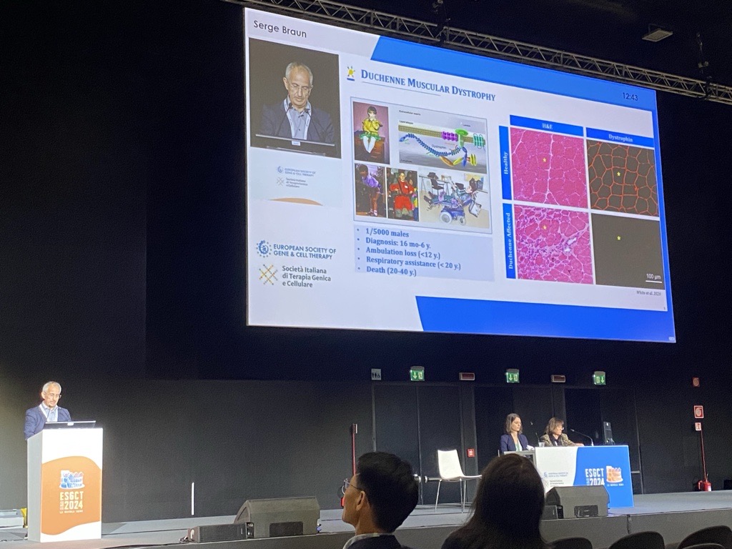 📢 [ESGCT2024]
👏Thank you Serge Braun, Director of the neuromuscular strategy <a href="/GenethonFr/">GENETHON France</a> for this presentation of one-year data from the Phase ½ clinical trial on GNT0004.
#genethon #congress #ESGCT2024 #presentation #DMD #ClinicalTrial