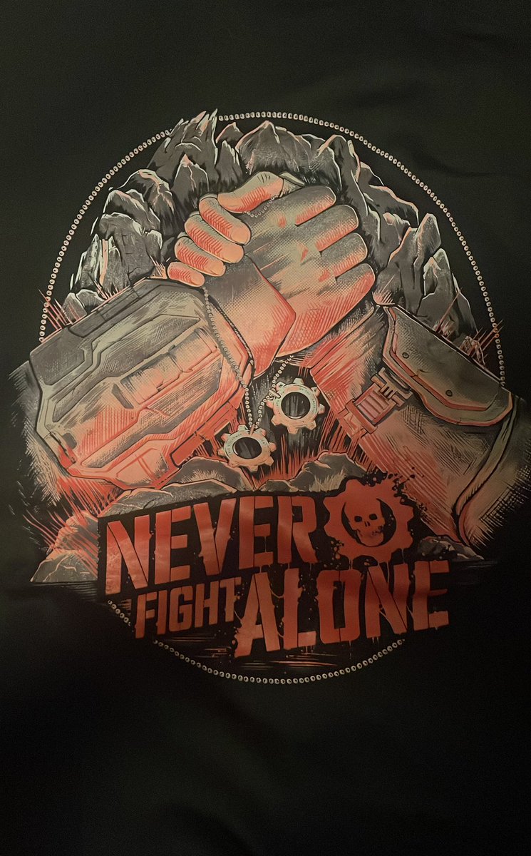 My <a href="/GearsofWar/">Gears of War</a> hoodie arrived yesterday and it’s beautiful. One of my favourite game series supporting mental health, how could I not pick one up.

#NeverFightAlobe