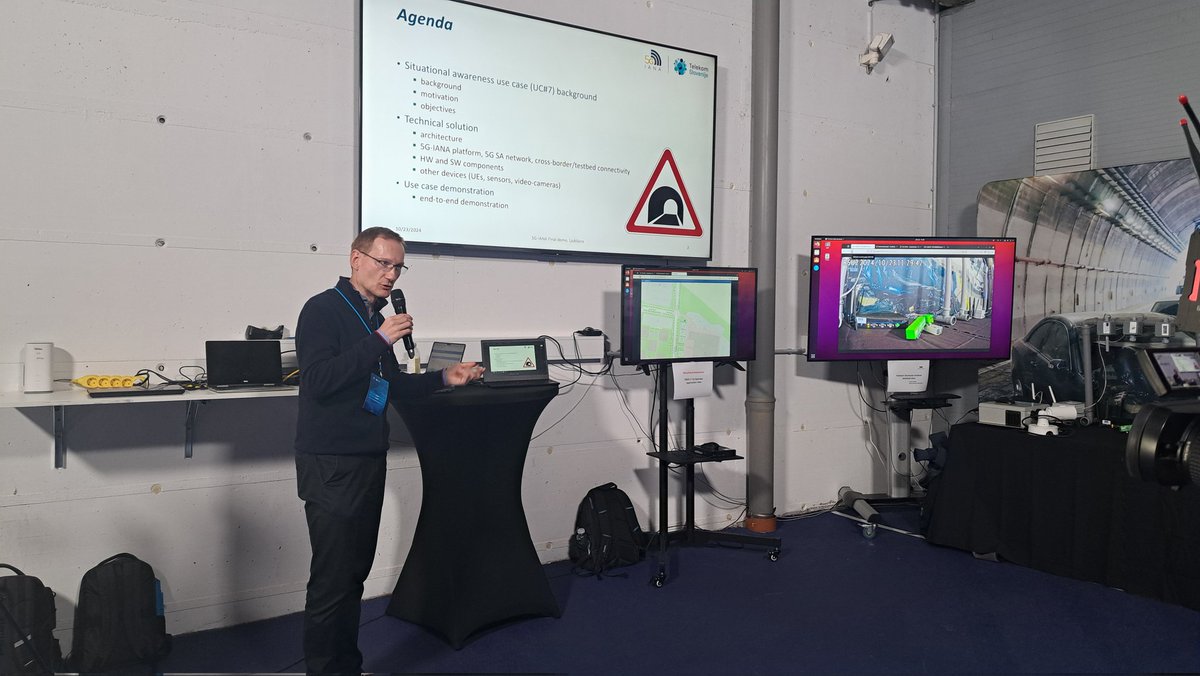 5G-IANA (@iana_5g) on Twitter photo And we're continuing with our demos' showcase, starting with Use Case 7: enhancing real-time situational awareness for cross border road tunnels by <a href="/ININltd/">INTERNET INSTITUTE Ltd.</a> And we're continuing with our demos' showcase, starting with Use Case 7: enhancing real-time situational awareness for cross border road tunnels by <a href="/ININltd/">INTERNET INSTITUTE Ltd.</a>