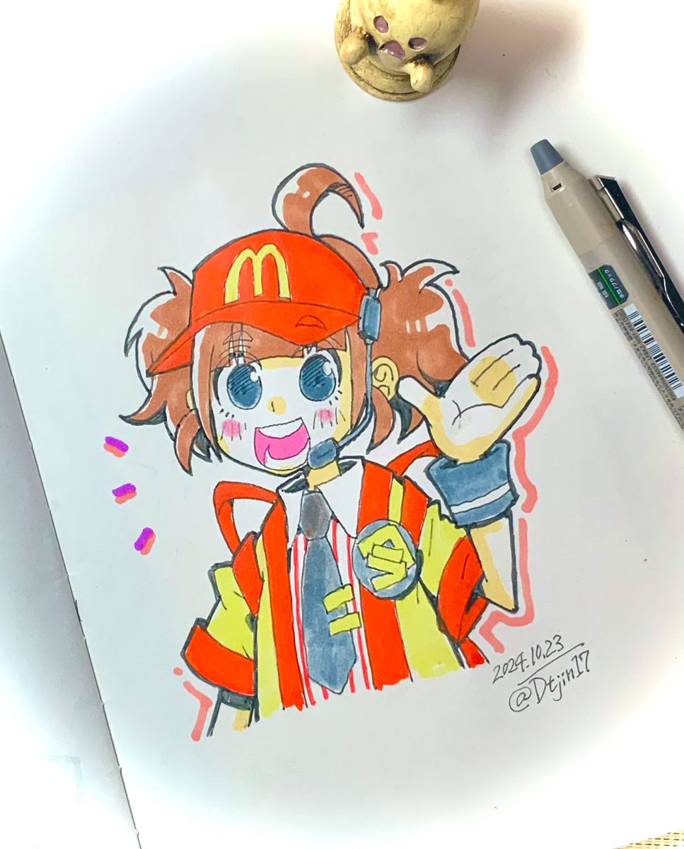 「ダブチさん描いてみた嬉しくなると、つい描いちゃうんだ! #おきらくがき 」|ダメテツジン17のイラスト
