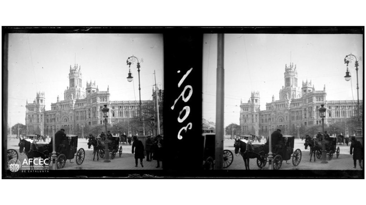 MadridAntiguo's tweet photo. Cuatro bonitas estereoscópicas de Cibeles con el Palacio de Telecomunicaciones de fondo de estas fechas y autorías:
1920, Arnau Izard i Llonch
1920, Ignasi Canals i Terrats
1922 y 1928, Josep Puntas i Jensen
(CEC) https://t.co/fSxtGb4JMg