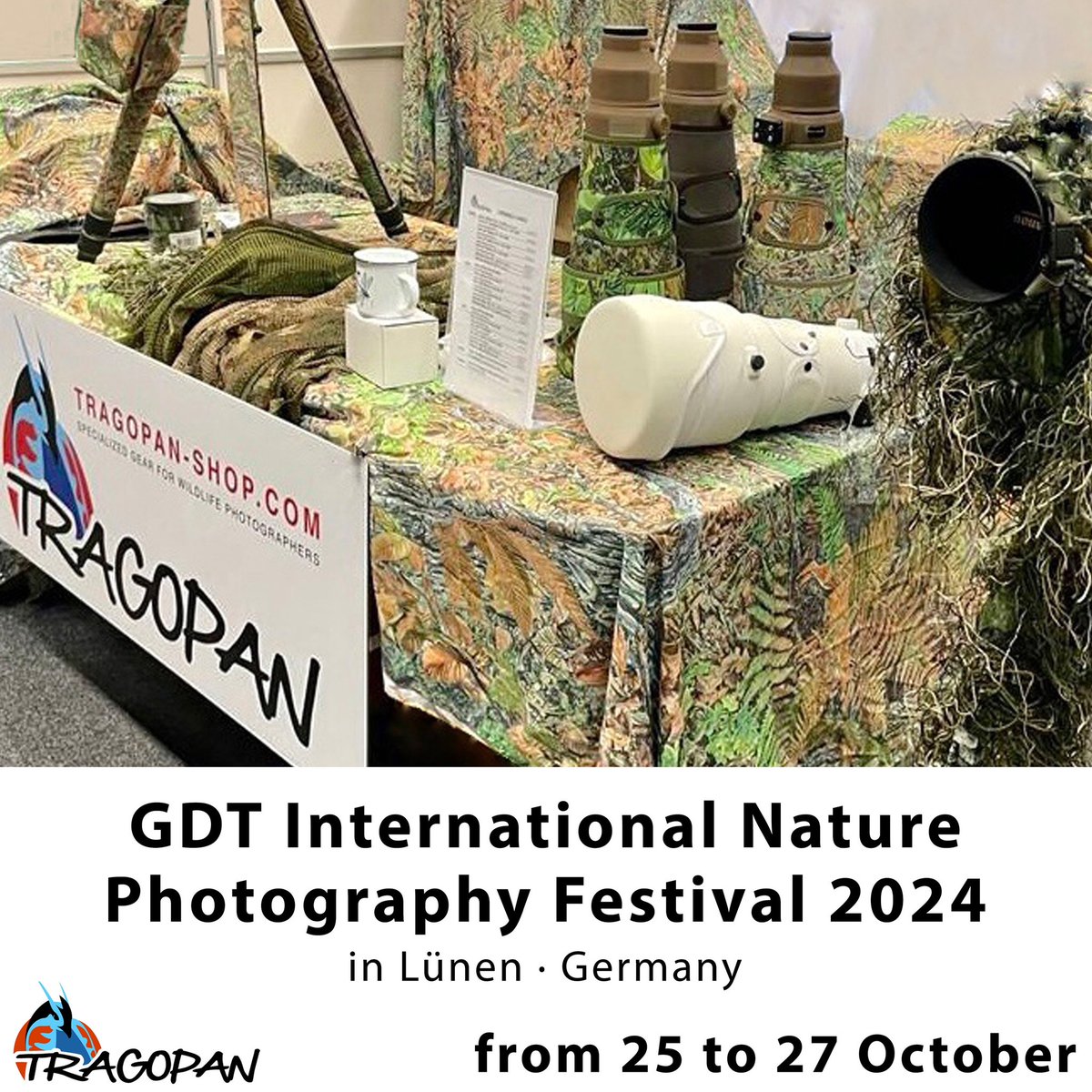 📅 Next weekend: October 25-26-27, Tragopan will be at the GDT (Gesellschaft für Naturfotografie) Fair in Lünen! 🎉

We're excited to showcase our newest products, and we'd love for you to stop by and say hello 👋

See you there! 🌟