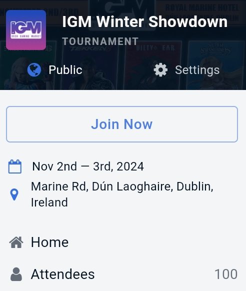 For a lot of people doing this, this is a run of the mill number, but for me right now, this feels significant

IGM Winter Showdown will be the first tournament that I'm the head T.O for with triple digit entrants

You only have the remainder of this week to sign up, get on it 🫡