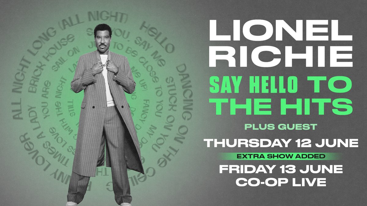 Co-op (@coopuk) on Twitter photo 🚨 EXTRA DATE ADDED! <a href="/LionelRichie/">Lionel Richie</a> is coming to <a href="/TheCoopLive/">Co-op Live</a>, Manchester on 12th June AND 13th June 2025.
Download the Co-op App for access to presale tickets, available now 🎶
Not a Co-op Member sign up here coop.uk/4eTnMrP 🚨 EXTRA DATE ADDED! <a href="/LionelRichie/">Lionel Richie</a> is coming to <a href="/TheCoopLive/">Co-op Live</a>, Manchester on 12th June AND 13th June 2025.
Download the Co-op App for access to presale tickets, available now 🎶
Not a Co-op Member sign up here coop.uk/4eTnMrP