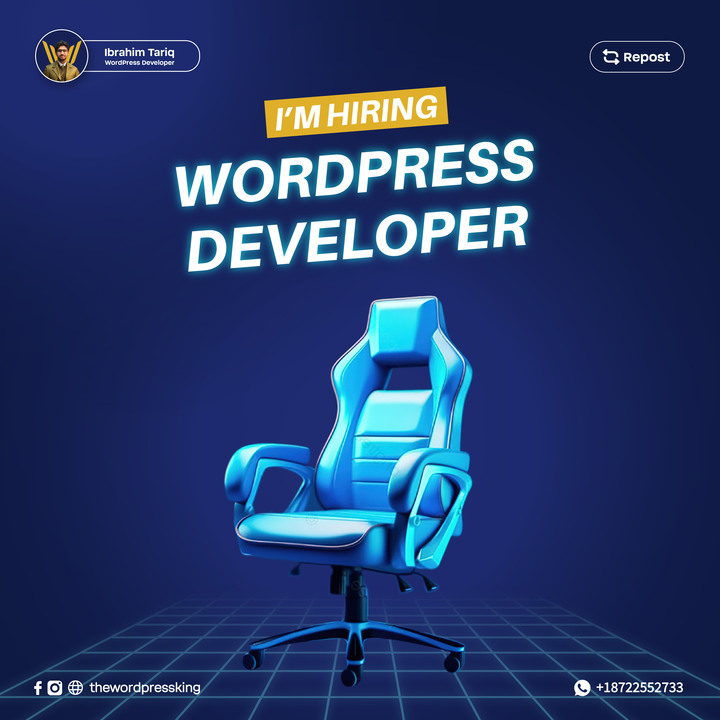 wordpressking_'s tweet image. 🚨 URGENT HIRING: WordPress Developer! 🚀

I need a full-time WordPress expert who’s passionate about crafting amazing experiences. In-house is preferred, but remote work for the right fit!

👉 Apply now: lnkd.in/dDUdimpQ

♻️ RT to spread the word!

#wordpressjobs #hiring