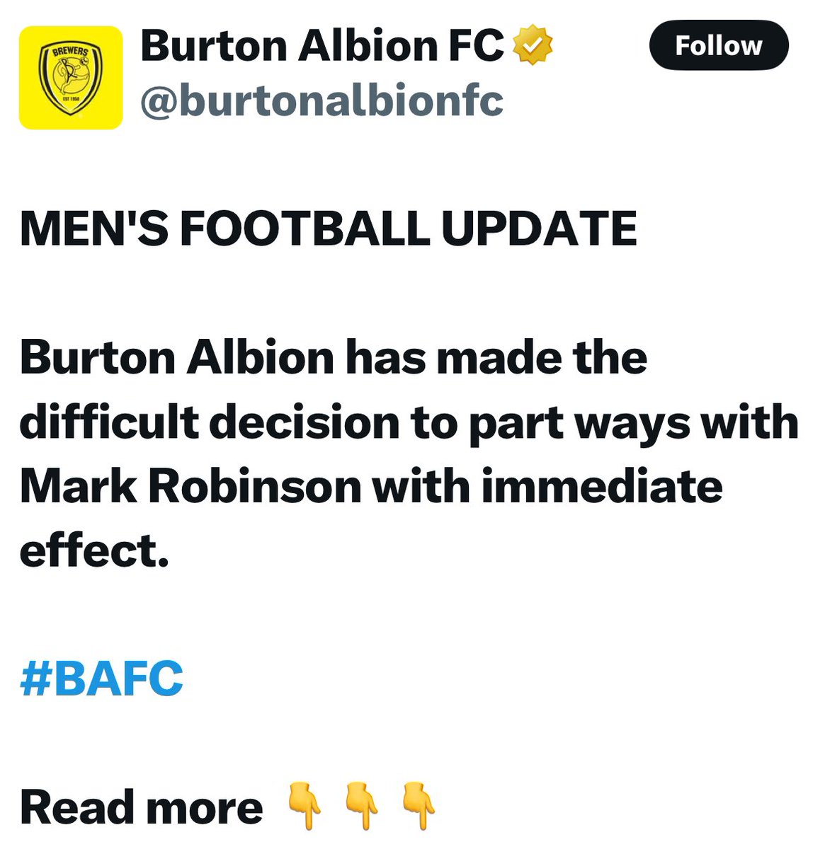 Admirable effort from Burton Albion to bring the Robinson era to a close. For super high marks we’d see a bit of pitch here, ideally we should almost be able to smell the grass. Decent nonetheless 8/10 #BAFC