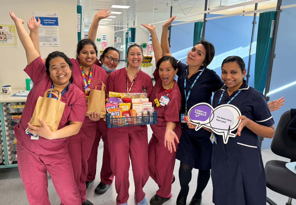 *GHT STAFF* 
Congratulations to the Endoscopy team in Cheltenham who are this week's hamper winners for having the highest staff survey response rate over the last week! 👏

To fill in your staff survey, search 'Picker' in your emails for your link.