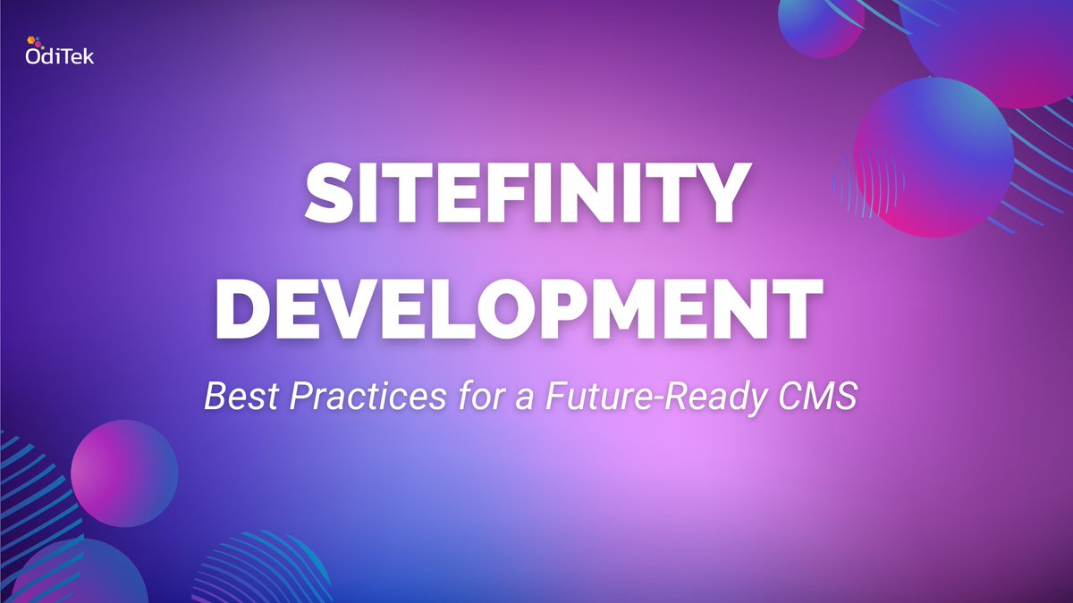 OdiTekSolutions's tweet image. At OdiTek, we specialize in custom Sitefinity development, creating tailored solutions to future-proof your digital presence.

Know how : oditeksolutions.com/sitefinity-dev…

#SitefinityCMS #ContentManagement #CMSDevelopment #OdiTek