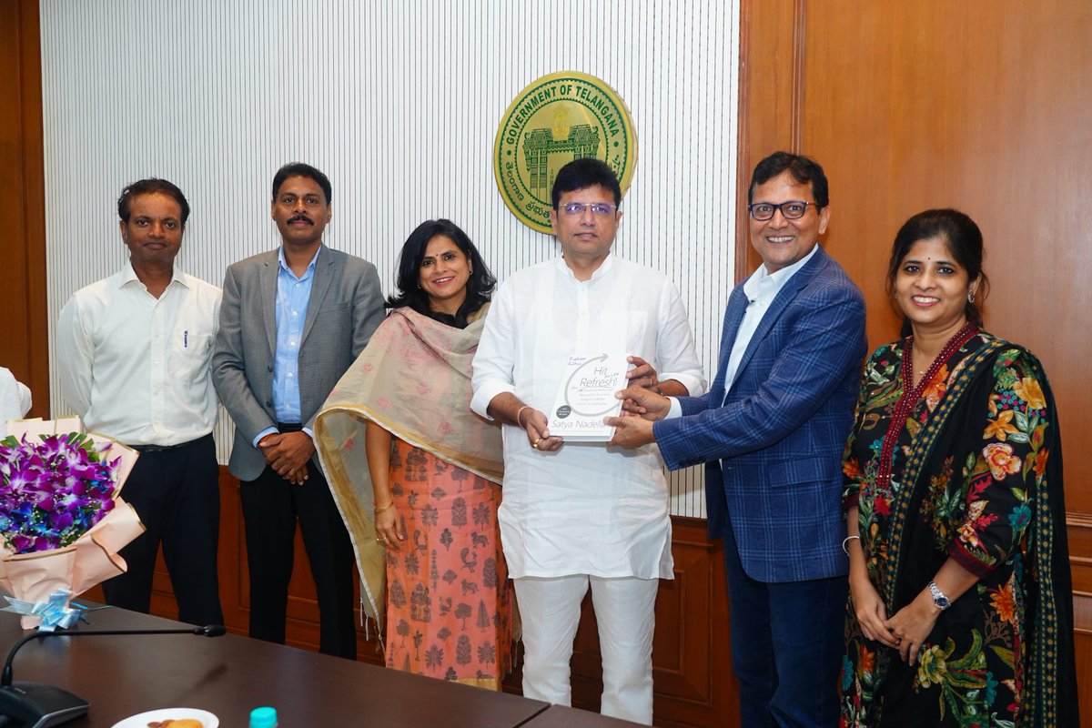 Minister Sridhar Babu (@min_sridharbabu) on Twitter photo I had the privilege of meeting with the esteemed leadership team from <a href="/microsoftidc/">Microsoft India Development Center(IDC)</a> today, including Mr. <a href="/rajivkjayaswal/">Rajiv Kumar</a>, President and Managing Director; Ms. <a href="/nitunarula/">Nitu Narula</a>, Director- Chief of Staff; and Ms. Mythili Lanka, Senior Executive Administrator.
It’s inspiring to see how I had the privilege of meeting with the esteemed leadership team from <a href="/microsoftidc/">Microsoft India Development Center(IDC)</a> today, including Mr. <a href="/rajivkjayaswal/">Rajiv Kumar</a>, President and Managing Director; Ms. <a href="/nitunarula/">Nitu Narula</a>, Director- Chief of Staff; and Ms. Mythili Lanka, Senior Executive Administrator.
It’s inspiring to see how