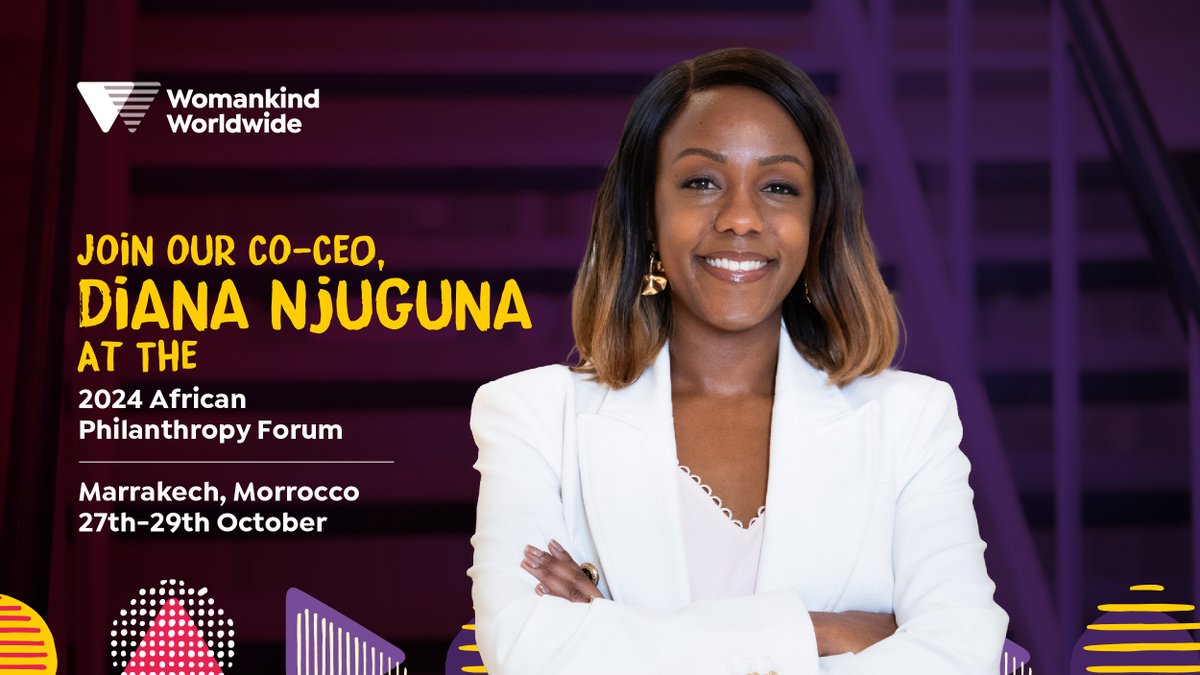 Womankind Worldwide (@woman_kind) on Twitter photo Does flexible funding play a role in catalysing Africa's growth and transformation? How can philanthropies be more agile to flexible funding?
Our Co-CEO Diana Njuguna will be attending the <a href="/APForg/">African Philanthropy Forum</a> in Morocco from 27-29 Oct to unpack this and much more! Does flexible funding play a role in catalysing Africa's growth and transformation? How can philanthropies be more agile to flexible funding?
Our Co-CEO Diana Njuguna will be attending the <a href="/APForg/">African Philanthropy Forum</a> in Morocco from 27-29 Oct to unpack this and much more!