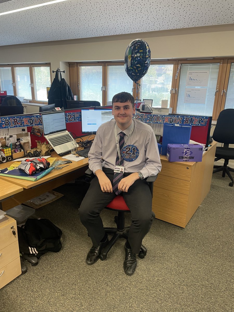 EventDurham's tweet image. We are celebrating our youngest member of the team's birthday today.

Stephen will be turning 21 on Saturday!

This morning he has opened his presents from the team. We hope he will wear his new darts shirt for his upcoming dart matches!