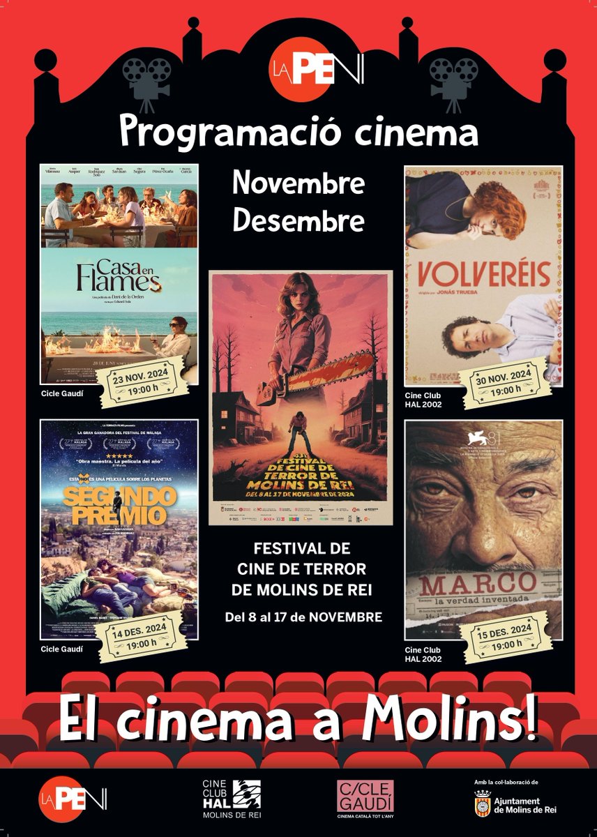 Teatre de La Peni (@teatredelapeni) on Twitter photo Un poble sense cinema i amb MOLT DE CINEMA!!!
molinsfilmfestival.com
cineclubhal2002.cat
teatredelapeni.cat
<a href="/terrorMolins/">TerrorMolins</a> / <a href="/CineclubHal2002/">Cineclub Hal 2002</a> / <a href="/CicleGaudi/">Cicle Gaudí – Cinema Català</a> Un poble sense cinema i amb MOLT DE CINEMA!!!
molinsfilmfestival.com
cineclubhal2002.cat
teatredelapeni.cat
<a href="/terrorMolins/">TerrorMolins</a> / <a href="/CineclubHal2002/">Cineclub Hal 2002</a> / <a href="/CicleGaudi/">Cicle Gaudí – Cinema Català</a>