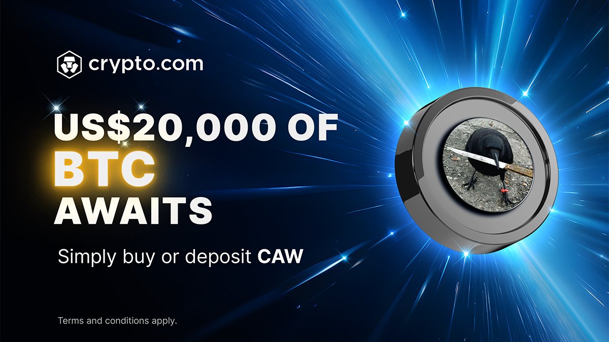 🐦‍⬛ Buy or deposit $CAW, win $BTC 🪙 🏆 Only the top 2,000 CAW Net Buyers  will win a share of US$20,000 of BTC ⏳ Act fast, this campaign ends on 30